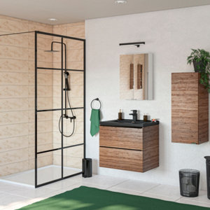 Colonne de douche "Tiberia" noire en acier