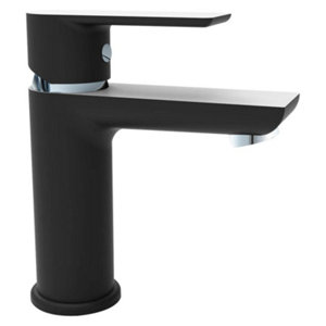 Mitigeur lavabo noir/chrome "Nency"