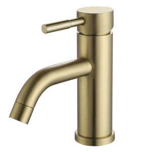 Mitigeur lavabo doré brossé "Oyace"