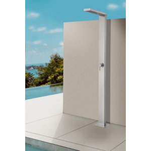 Colonne de douche extérieure carrée acier inoxydable 316 avec mitigeur intégré