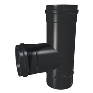 Té émaillé noir - Diam : 80 mm - 90 °