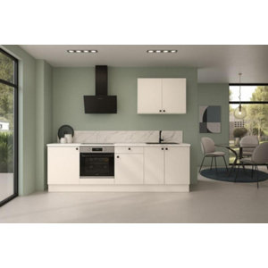 Cuisine en KIT CACHEMRE beige mat, plan de travail 240 x 60 cm