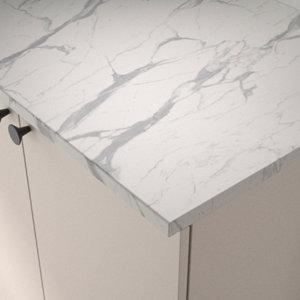 Cuisine en KIT CACHEMRE beige mat, plan de travail 240 x 60 cm