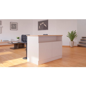 Îlot central de cuisine blanc "Dino" - L.120 x l.67 x H.90 cm.