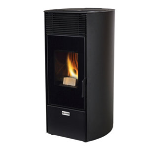 Poêle à granulés télécommandé "Hermetica" noir - 8,9 kW noir - L. 55,9 x H. 104,3cm