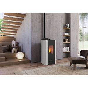 Poêle à pellet ETIC6 en acier 6,6 kW surface 70 m² avec télécommande