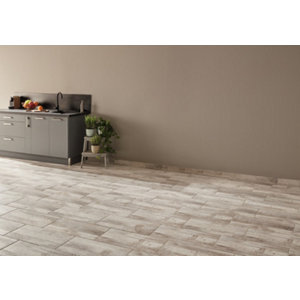 Carrelage de sol intérieur "Old Bean White" blanc - l. 31 x L. 62 cm