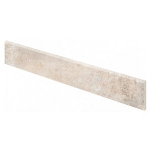 Plinthe MONOLITHE en grès cérame émaillé blanc aspect béton 7,5 x 61,5 cm