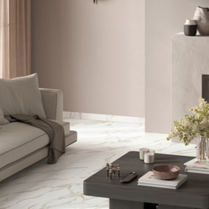 Plinthe HARMONY MARMO ORO imitation marbre 7 cm x 60 cm blanc beige