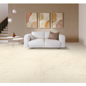 Carrelage sol intérieur TEMPIO grès cérame émaillé crème 60 x 120 cm