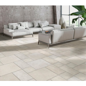 Carrelage sol intérieur grès cérame émaillé GARGANO ivoire Ep. 9 mm