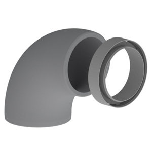 Coude 90 EPS D160 avec manchon pour chauffe-eau thermodynamique