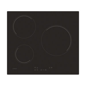 Plaque vitrocéramique 3 zones noire