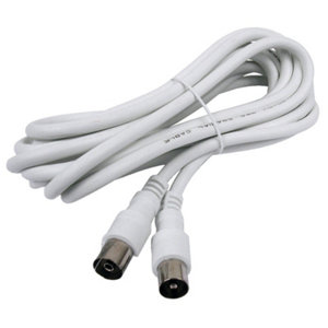 Cordon coaxial blanc pour TV - 5 mètres