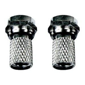 2 connecteurs TV F mâle à visser sur câble coaxial pour branchement du récepteur satellite/parabole