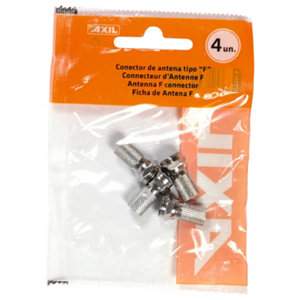Fiche TV F mâle pour brancher votre câble coaxial sur votre récepteur satellite/parabole, lot de 4