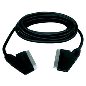 Cordon péritel mâle/mâle noir L. 5 m