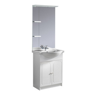 Miroir LED "Majorca" blanc laqué  H. 104,2 x L. 60 cm