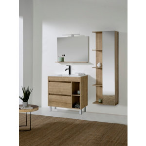 Meuble + vasque + miroir "Tamisa" L. 80 cm