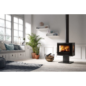 Poêle à bois ATLANTIC TRIVISON 8KW noir mat bûches 50 cm