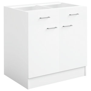 Meuble haut 3 portes "Bali" - Blanc - L. 120 x H. 69 x P. 31,6 cm