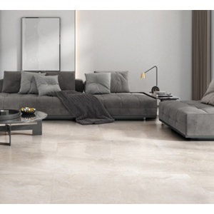 Carrelage sol intérieur grès cérale émaillé effet pierre 1,44M2 - L.60 x l.60 x Ep.0,95 cm