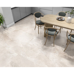 Carrelage sol intérieur grès cérame émaillé aspect pierre TEMPO COTTON 60,5 x 60,5 x Ép. 8