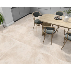 Carrelage sol et mur grès cérame beige effet béton LOU ARENA 100 x 100 cm