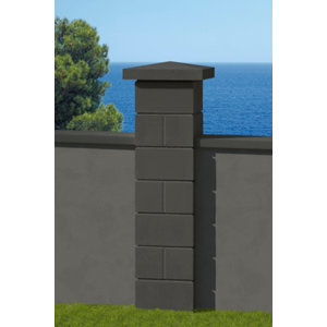 Chapeau de pilier point diamant anthracite 40 x 40 cm