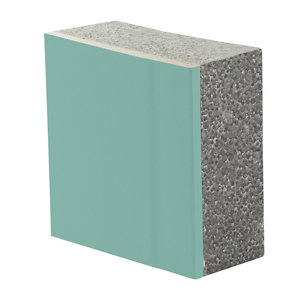 Doublage de plâtre hydrofuge et polystyrène - L. 2,5 x l. 1,2 m x Ép 12,5 + 80mm