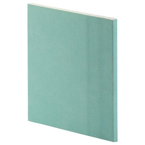 Plaque de plâtre BA 13 hydrofuge NF - L. 2,50 x l. 1,20 m x Ép. 12,5 mm "Pladur"