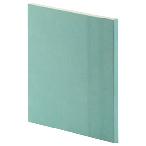 Plaque de plâtre BA 13 hydrofuge NF - L. 1,25 x l. 0,60 m x Ép. 12.5 mm "Pladur"