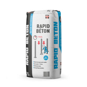 Béton d'ancrage à prise rapide sans malaxage "Rapid béton" - sac 25 kg