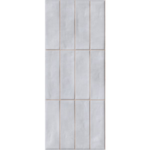 Carrelage mural décoratif CELESTINE gris clair 20 x 50 cm finition brillante