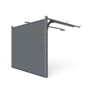 Porte de garage H. 200 x L. 240 cm. Ép. 40 mm Gris