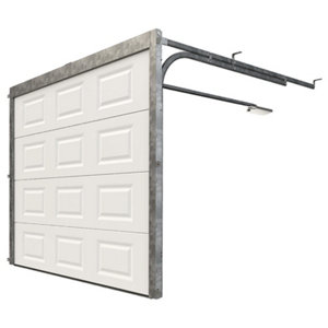 Porte de garage à cassettes motorisée blanche - H. 200 x L. 240 cm