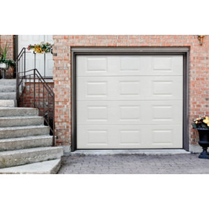 Porte de garage à cassettes motorisée blanche - H. 200 x L. 240 cm