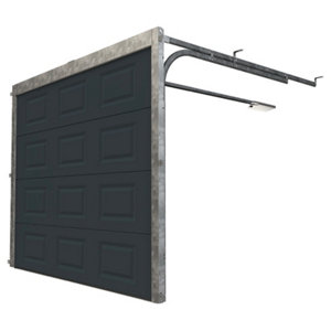 Porte de garage à cassettes motorisée grise - H. 200 x L. 240 cm