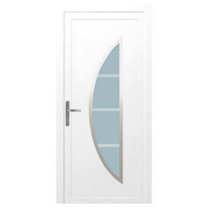 Porte PVC gauche demi lune H. 215 cm x Ep. 7 cm x l. 80 cm