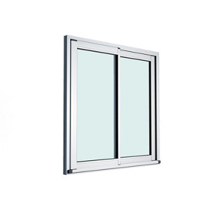 Baie vitrée aluminium blanc 2 vantaux H.200 x l.40 cm