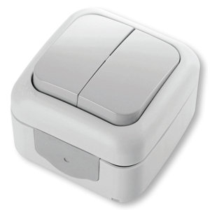 Double va-et-vient étanche à clipser IP54