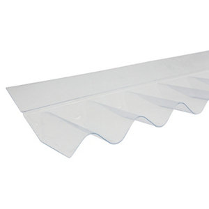 Rive pour plaque ondulée transparente - l. 0,15 x L. 0,95 m, ep.16 mm