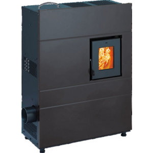 Poêle à granulés noir - 5,4 kW - H. 73 x L. 55 x P. 26 cm