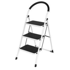Marche-pied 3 marches en acier, antidérapant et pliable