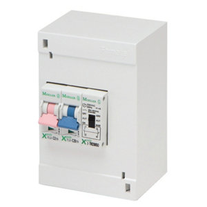 Tableau chauffe-eau, 1 contacteur jour/nuit NF 20A, 2 disjoncteurs 2A et 20A NF