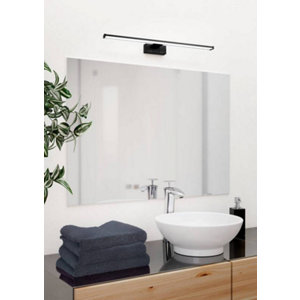 Applique LED miroir SDB noir - 60 cm