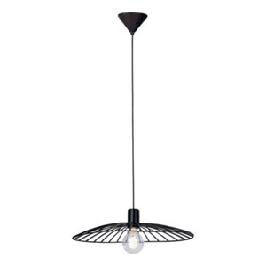 Suspension métal noir ovale diam. 45x40 cm