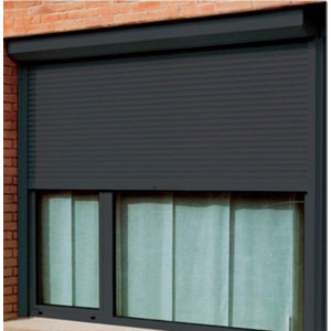 Volet roulant aluminium motorisé gris H.215 x L.240 cm